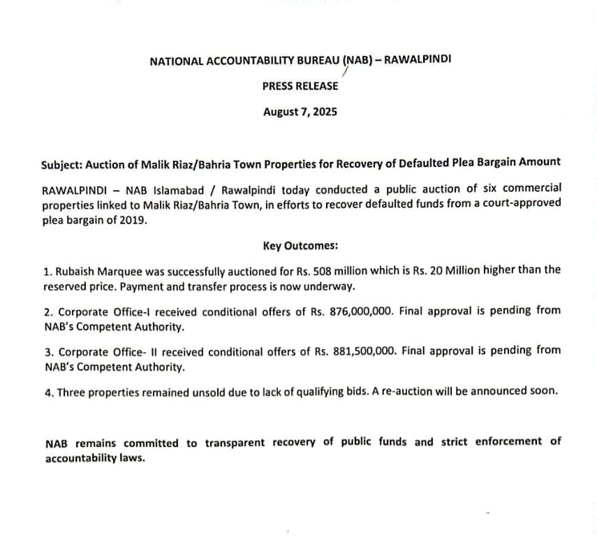 Press Release 07 August 2025