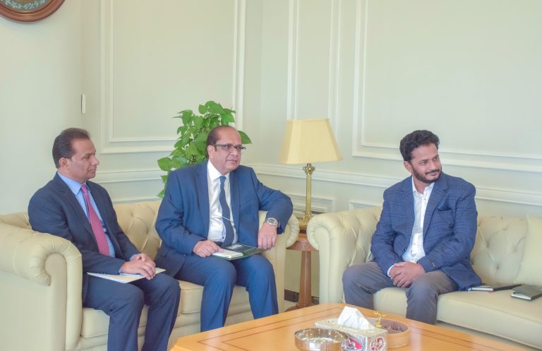 Meeting of Chairman NAB Gen (r) Nazir Ahmed, Deputy Chairman NAB Sohail Nasir with Mr. Jiang Chao, Bureau Chief of Xinhua News Agency on 5th November 2025.
