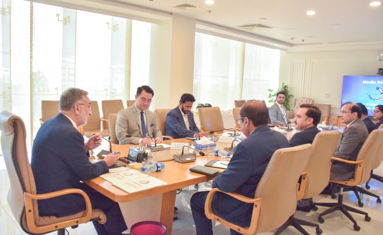Meeting of Chairman NAB Gen (r) Nazir Ahmed with Mr. Jiang Chao, Bureau Chief of Xinhua News Agency on 5th November 2025.