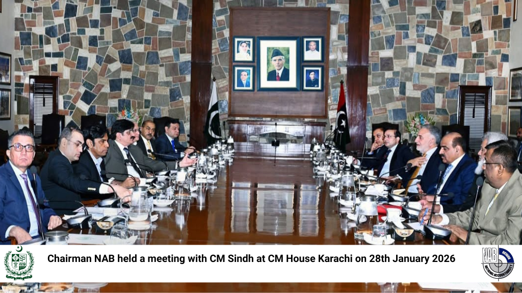 Chairman NAB held a meeting with CM Sindh at CM House Karachi on 28th January 2026