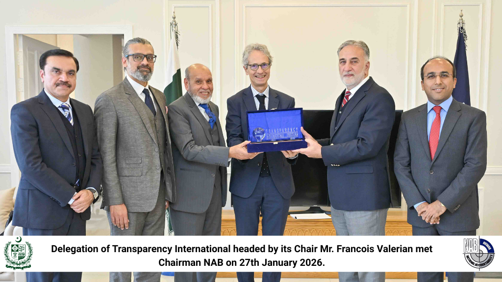 Delegation of Transparency International headed by its chair Mr. Francois Valerian met Chairman NAB on 27th January 2026.