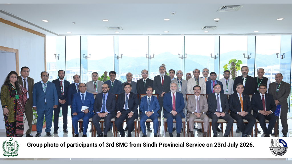Group photo of participants of 3rd SMC from Sindh Provincial Service on 23rd July 2026.