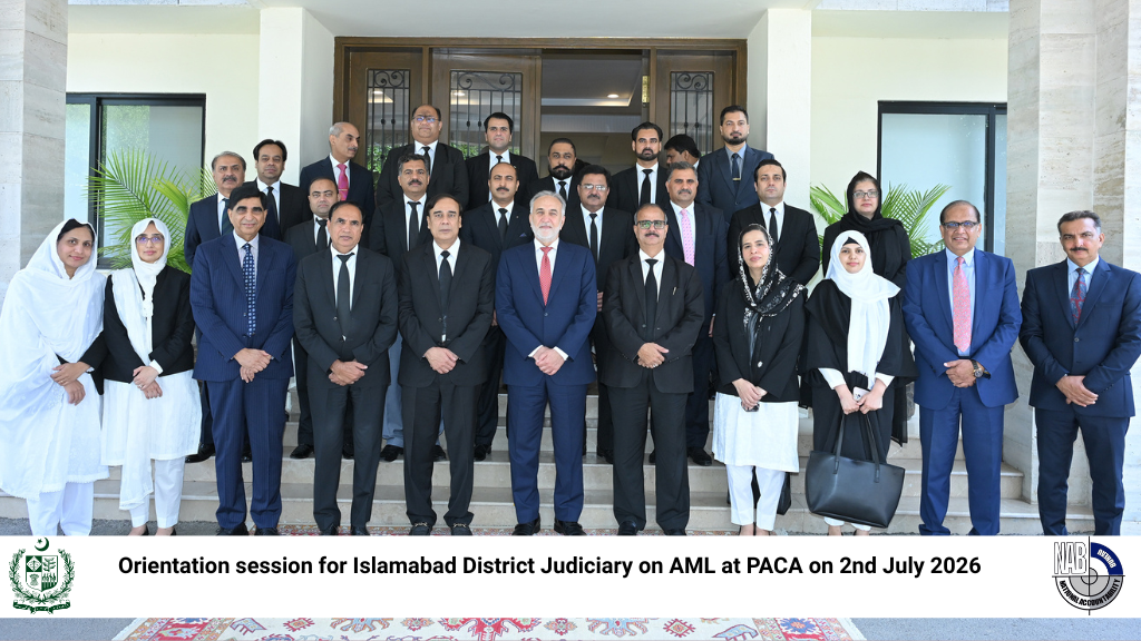 Orientation session for Islamabad District Judiciary on AML at PACA on 2nd July 2026