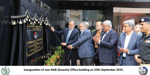 Inauguration of new NAB (Karachi) Office building on 29th September 2025.